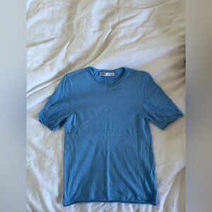 Zara Men's Sky Blue Short Sleeve Tee